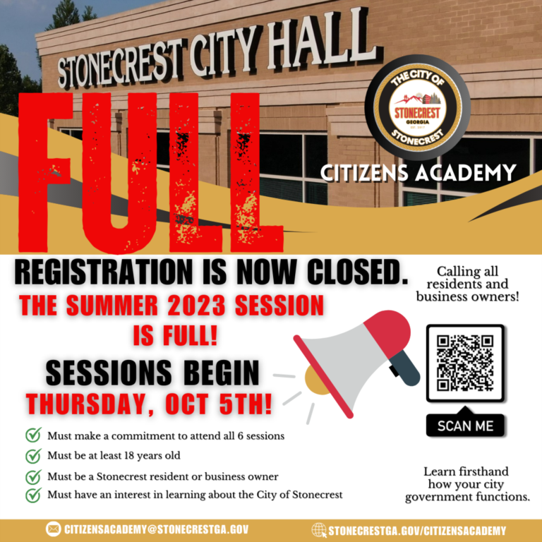 The Summer 2023 Citizens Academy Program Session is now FULL!